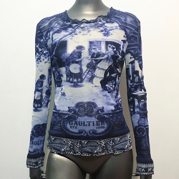 SOLD Jean Paul Gaultier 1998 Mesh Long Sleeve - Picture 2 of 8